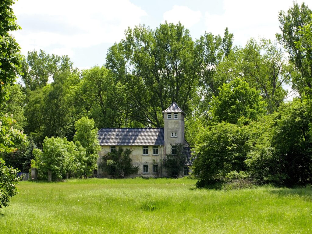 castle, small, forest, villa, nature, tower